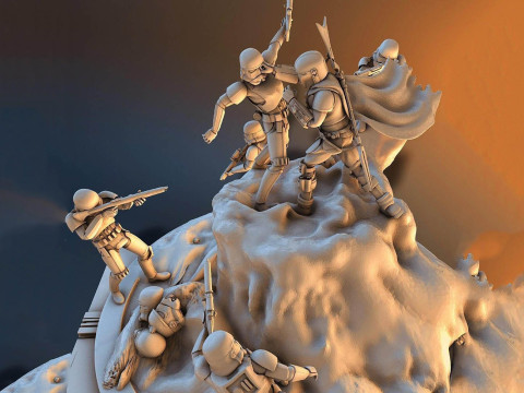 Mandelorian Battle 3D Figuries Ready To Print 3D Print Model