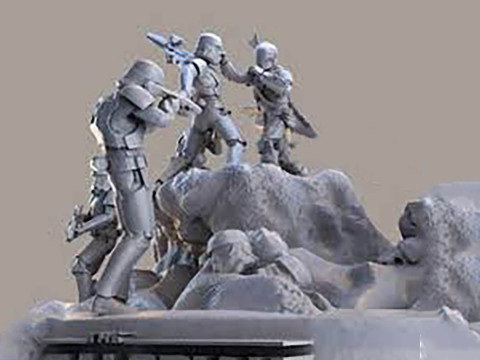 Mandelorian Battle 3D Figuries Ready To Print 3D 프린트 모델
