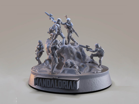 Mandelorian Battle 3D Figuries Ready To Print 3D 프린트 모델