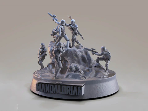 Mandelorian Battle 3D Figuries Ready To Print 3D Print Model