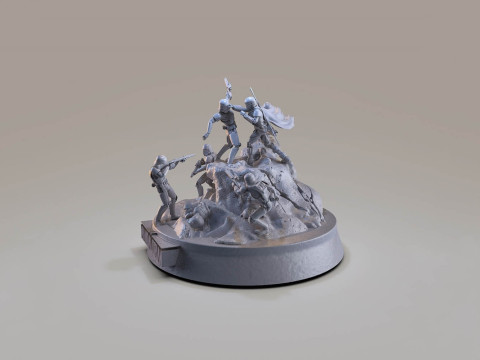 Mandelorian Battle 3D Figuries Ready To Print 3D 프린트 모델
