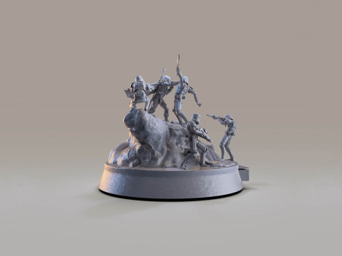 Mandelorian Battle 3D Figuries Ready To Print 3D 프린트 모델