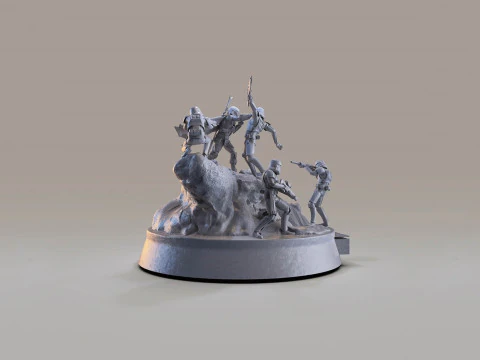 Mandelorian Battle 3D Figuries Ready To Print 3D Print Model