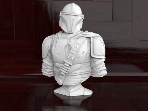 The Mandalorian Bust 3D Figuries Ready To Print 3D 프린트 모델