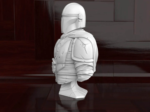 The Mandalorian Bust 3D Figuries Ready To Print 3D Baskı Modeli