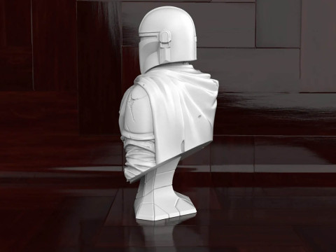 The Mandalorian Bust 3D Figuries Ready To Print 3D Baskı Modeli