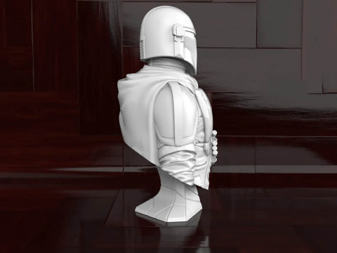 The Mandalorian Bust 3D Figuries Ready To Print 3D Baskı Modeli