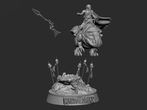 Mandalorian Diorama 3D Ready To Print 3D Принт Модель