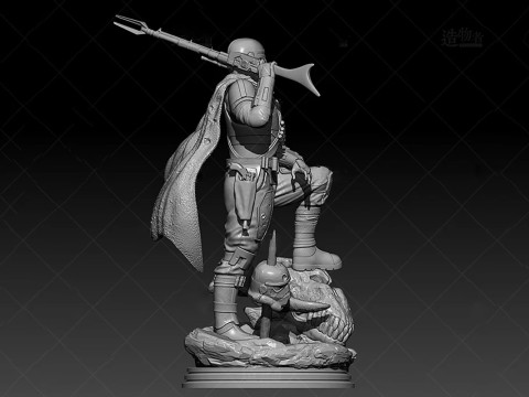 Mandalorian Woha 3D Ready To Print 3D Print Model