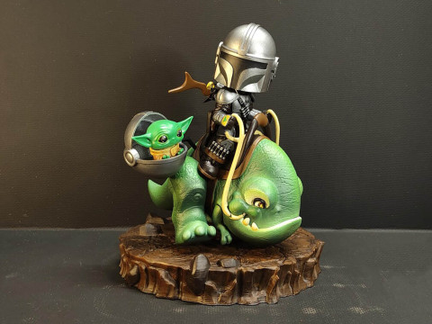 Mandalorian Cartoon3D Figuries Ready To Print 3D 프린트 모델