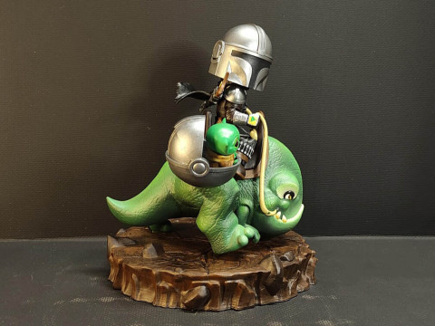 Mandalorian Cartoon3D Figuries Ready To Print 3D Baskı Modeli