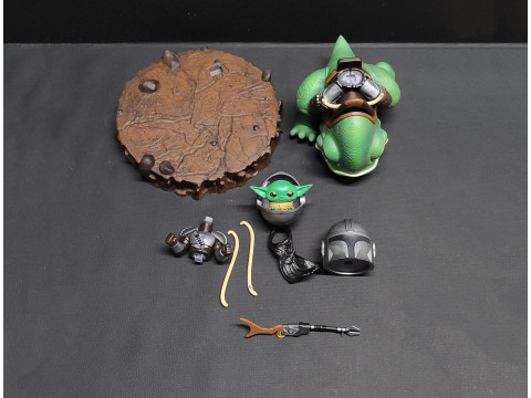 Mandalorian Cartoon3D Figuries Ready To Print 3D Baskı Modeli