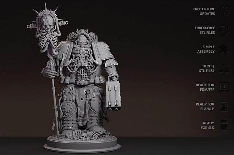 Chaplain 3D Figuries Ready To Print 3D Print Model .c4d .max .obj .3ds .fbx .stl .blend
