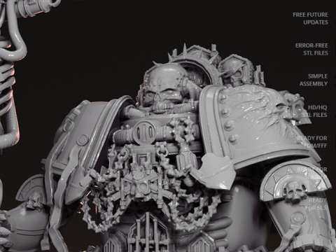 Chaplain 3D Figuries Ready To Print Modèles 3D en vedette