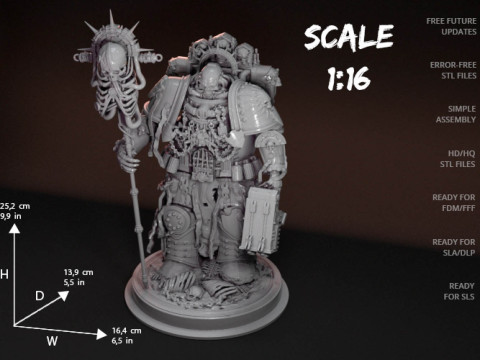 Chaplain 3D Figuries Ready To Print Modèles 3D en vedette