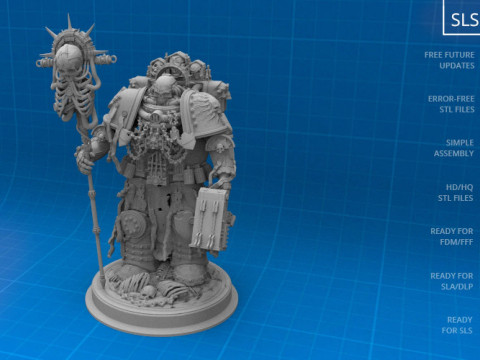 Chaplain 3D Figuries Ready To Print Modèles 3D en vedette
