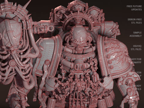 Chaplain 3D Figuries Ready To Print Modèles 3D en vedette