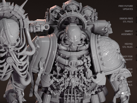 Chaplain 3D Figuries Ready To Print Modèles 3D en vedette