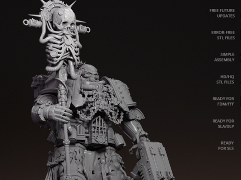 Chaplain 3D Figuries Ready To Print Modèles 3D en vedette