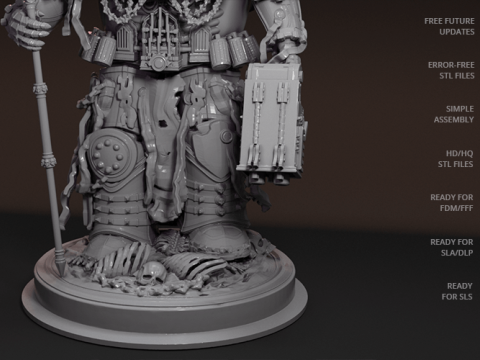 Chaplain 3D Figuries Ready To Print Modèles 3D en vedette