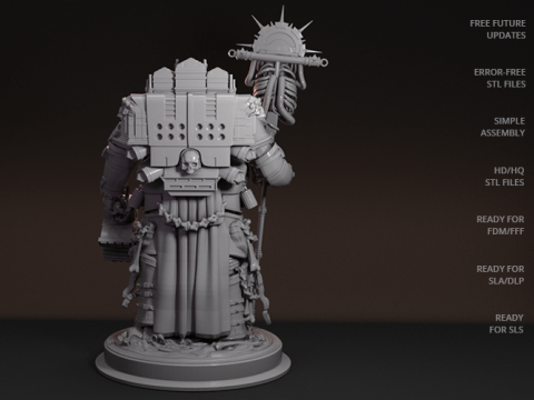 Chaplain 3D Figuries Ready To Print Modèles 3D en vedette