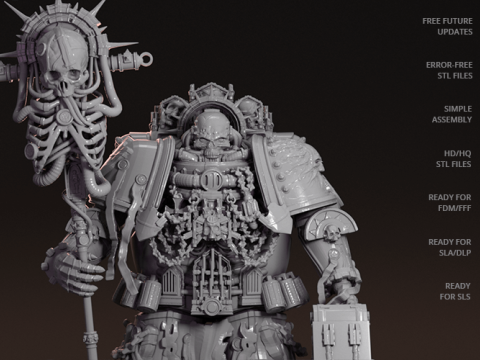 Chaplain 3D Figuries Ready To Print Modèles 3D en vedette