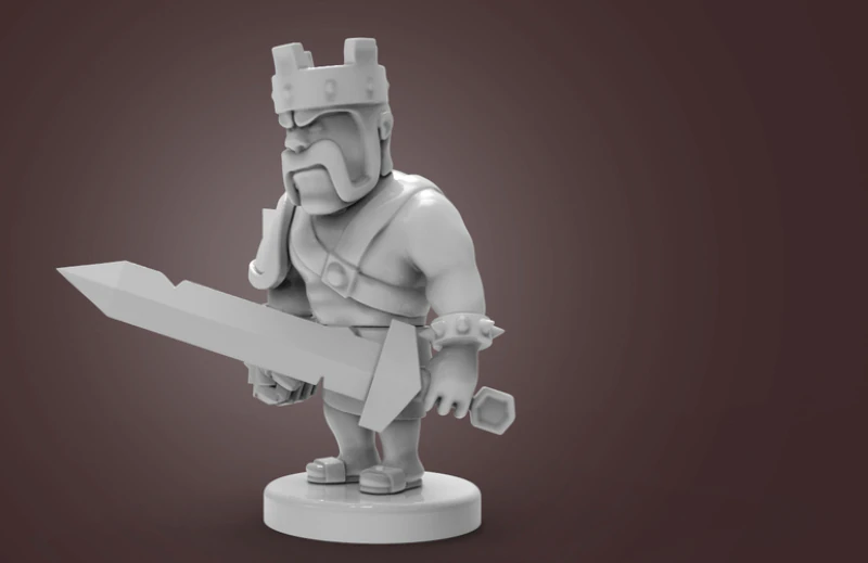 Barbarian King 3D Figuries Ready To Print 3D Print Model .c4d .max .obj .3ds .fbx .stl .blend 