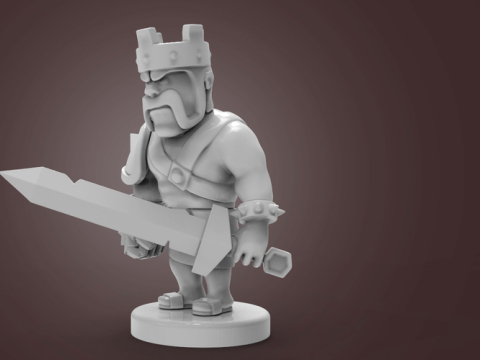 Barbarian King 3D Figuries Ready To Print Model do druku 3D