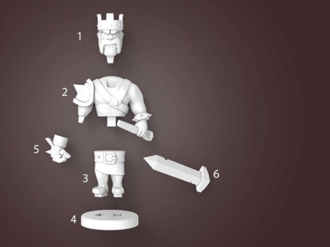 Barbarian King 3D Figuries Ready To Print 3D Baskı Modeli