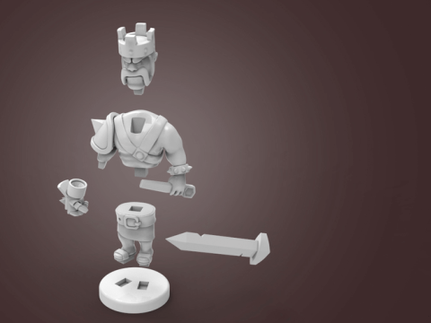 Barbarian King 3D Figuries Ready To Print 3D Baskı Modeli