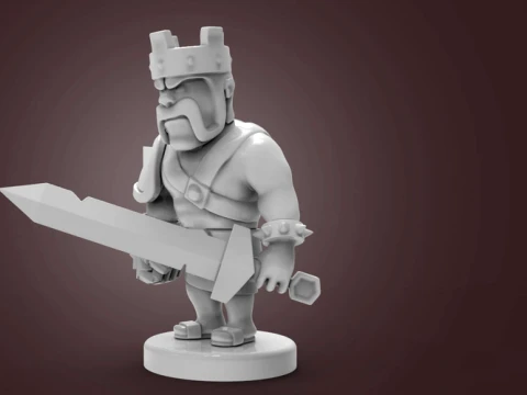 Barbarian King 3D Print Model