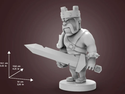 Barbarian King 3D Print Model