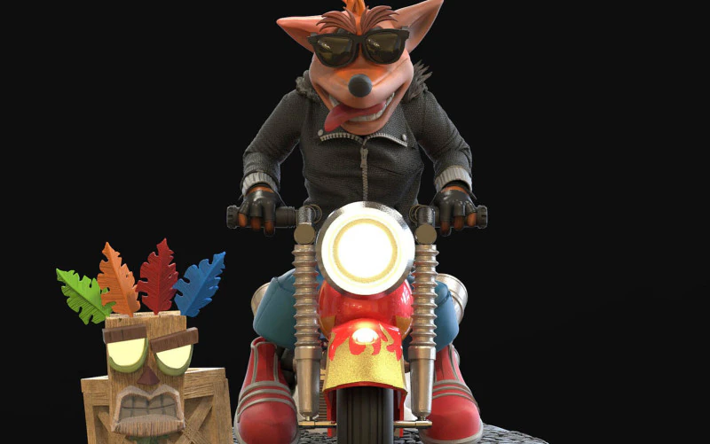 Diorama Crash Mask E Motocycle Ready To Print 3D Print Model .c4d .max .obj .3ds .fbx .stl .blend
