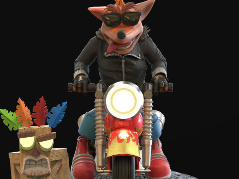 Diorama Crash Mask E Motocycle Ready To Print Modelo de Impressão 3D
