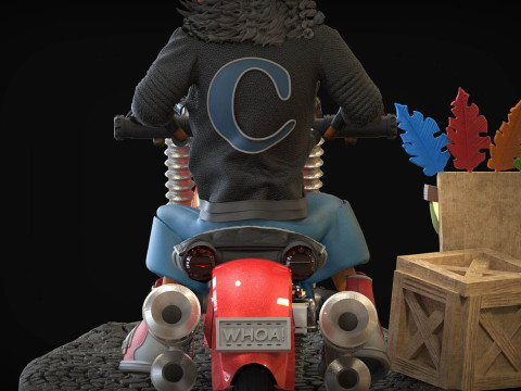 Diorama Crash Mask E Motocycle Ready To Print 3D 打印模型