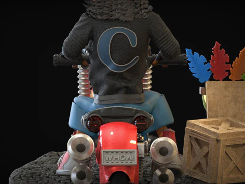 Diorama Crash Mask E Motocycle Ready To Print 3D Print Model