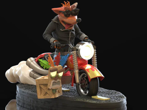 Diorama Crash Mask E Motocycle Ready To Print 3D Print Model