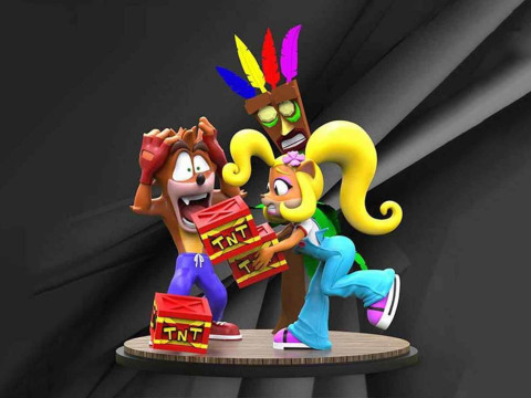 Crash and Coco diorama Ready To Print 3D Print Model