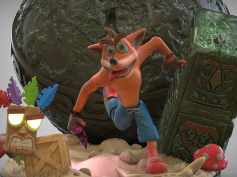 Crash Bandicoot Ball Ready To Print Model Cetak 3D