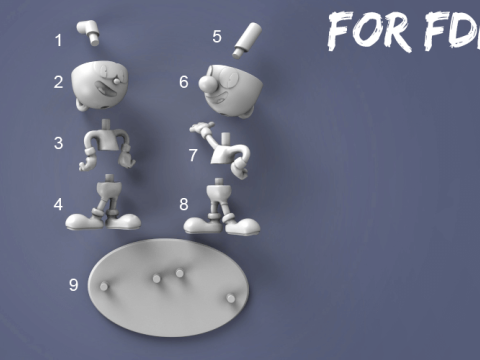 Cuphead Ready To Print 3D Print Model