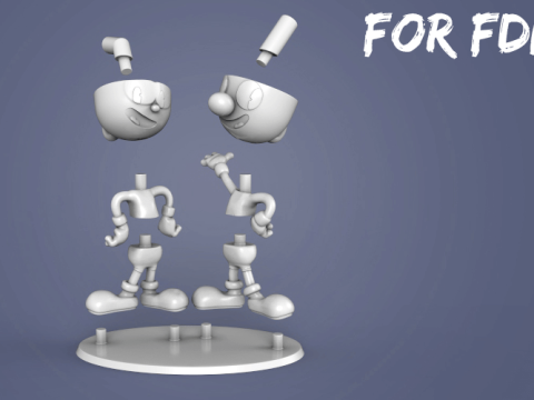 Cuphead Ready To Print 3D Print Model