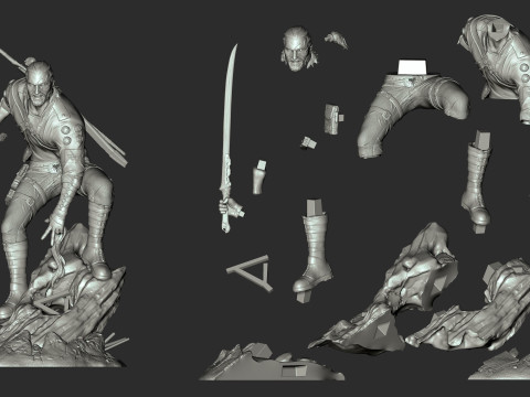 Cyberpunk Geralt Ready To Print Modelo de Impressão 3D