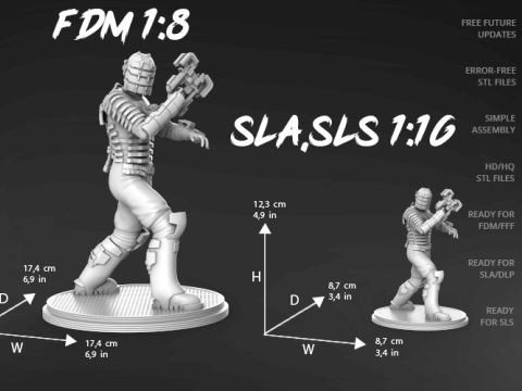 Deadspace 3D Figuries Ready To Print Model Cetak 3D