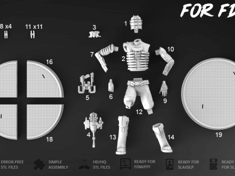 Deadspace 3D Figuries Ready To Print Model Cetak 3D