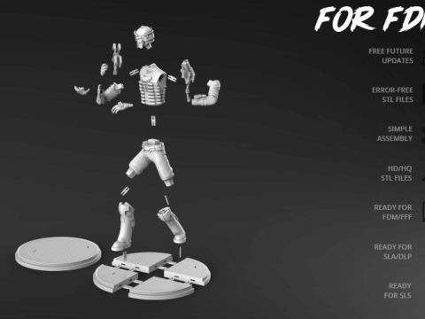Deadspace 3D Figuries Ready To Print Model Cetak 3D
