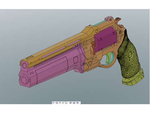 Ace of Spades Hand Cannon Ready To Print 3D 프린트 모델