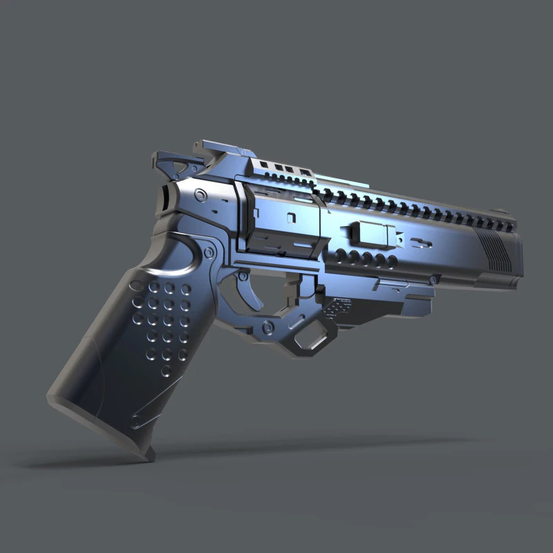 Seventh Seraph Officer Revolver Ready To Print 3D Print Model .c4d .max .obj .3ds .fbx .stl .blend 