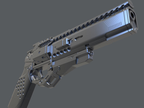 Seventh Seraph Officer Revolver Ready To Print 3D Print Model