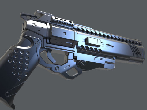 Seventh Seraph Officer Revolver Ready To Print 3D Print Model