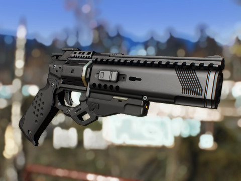 Seventh Seraph Officer Revolver Ready To Print 3D Print Model